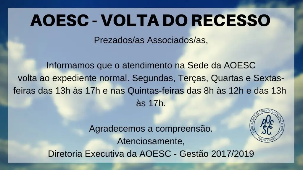 Volta do recesso 2019